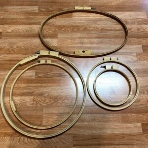 5 Vintage Embroidery & Quilt Frames Hoops•EVC!